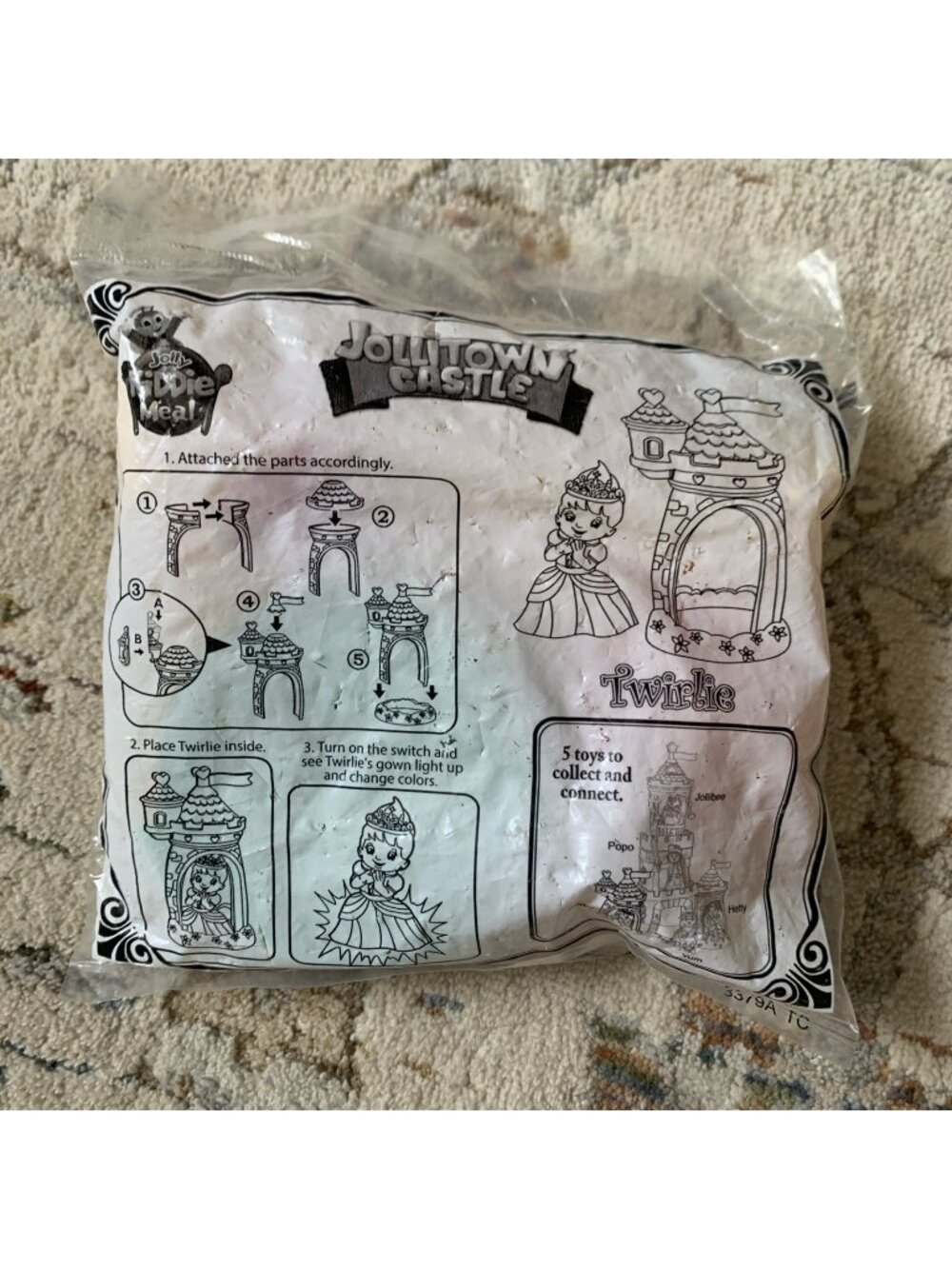 Jolliee Jollitown Castle TWIRLIE Jolly Kiddie Meal Toy New in Bag